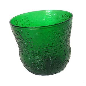 Oiva Toikka Fauna Green Glass Bowl 1970-1976 Nuutajärvi Finland